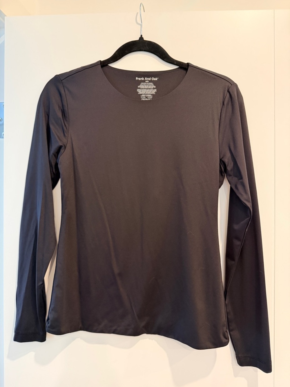 Frank & Oak Long Sleeve Crewneck Top - Black